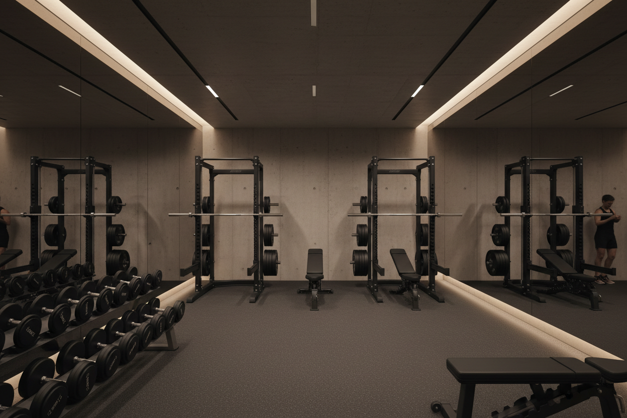 Modern Dark Gym - Beige & Neutral
